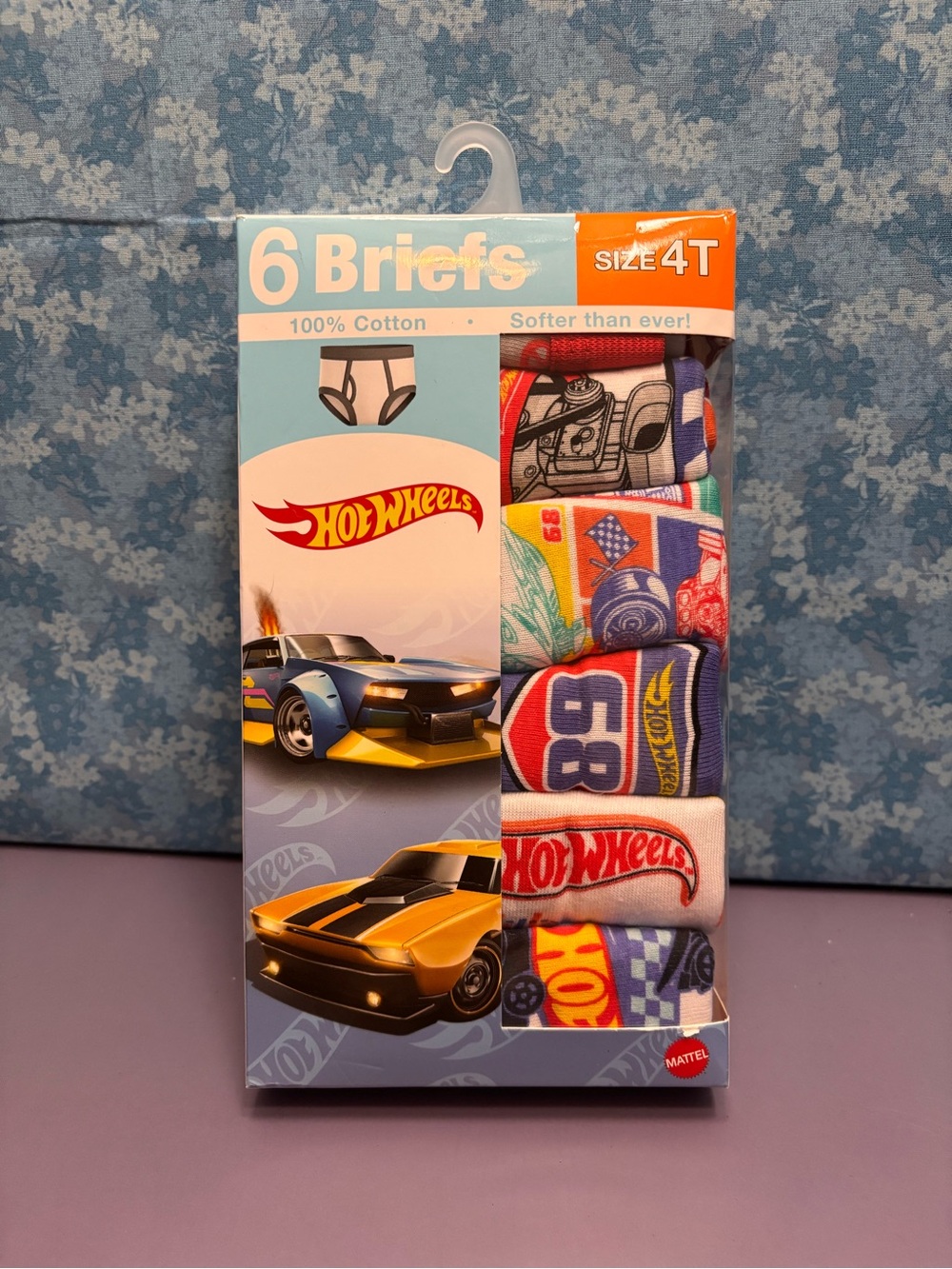 Hot Wheels Boys' 6-Pack Cotton Briefs - Multi Color, Size 4T